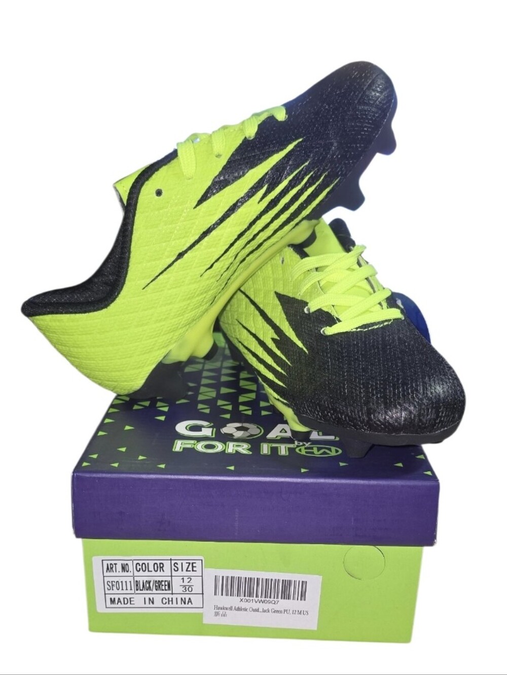 Black & Neon Green Soccer Cleats